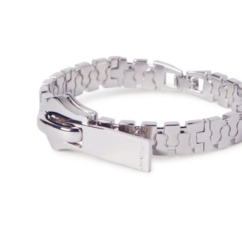 Off-White Silver Zipper Logo Engraved Curb Link BraceletNewDustbagBox8 12 499$